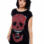 Ladies Oversized Rose Skull Bamboo Shirt